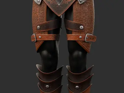 30 Leg Leather Armor Base Mesh - Vol 17 Low-poly 3D model