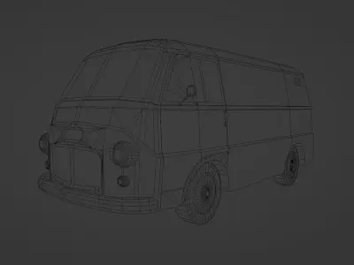Fiat 1100 T Low-poly 3D model