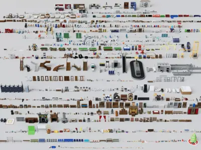 Realistic City Bundle Mega Pack Collection 3D model