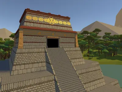 Aztec architecture - Lowpoly modular asset pack Low-poly 3D model
