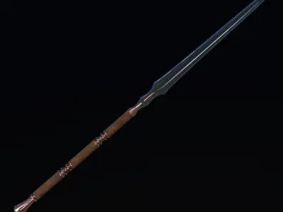 Spear Stylized Medieval PBR Low-poly 3D model