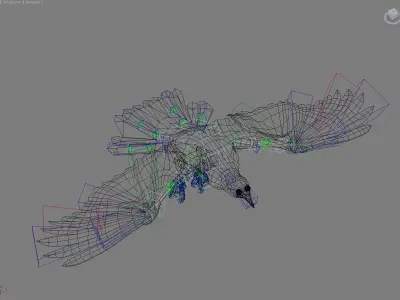 Crow modeling and rigged For 3d max Low-poly 3D model
