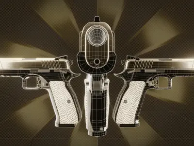 Pistol CZ 75 Golden Gangsta Low-poly 3D model