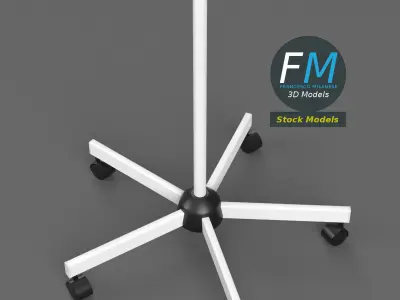 5 wheels rolling stand base 3D model