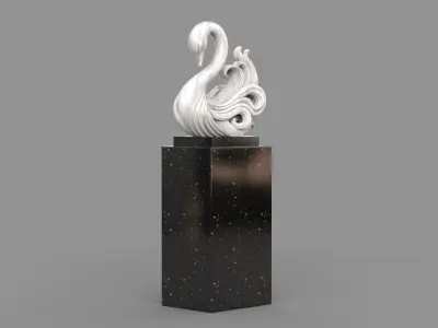 swan sculpture 3D model purchase