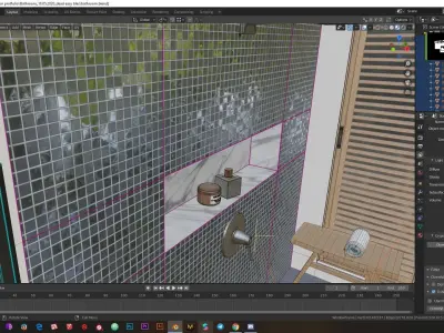 Low-poly modern Bathroom Low-poly 3D model