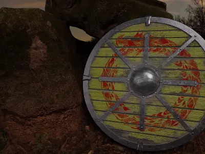 The Viking shield Low-poly 3D model
