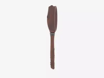 3D Witch Antique Potion Stir Spoon with Intricate Carved Wooden 3D model