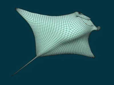 Stingray low-poly model manta ray 3D model