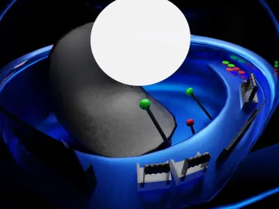 Spaceship ufo flying saucer with lights 3D model