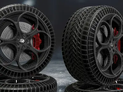 alfaromeo car tyre 3D model