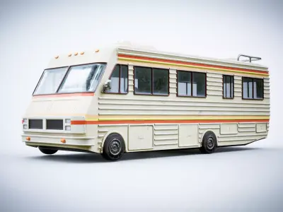 Classic RV Camper Van  Realistic Blender 3D Model Low-poly 3D model