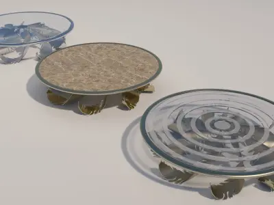 Bird feather table Euclidean Free 3D model