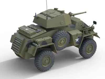 Humber Armoured Car Low-poly 3D model