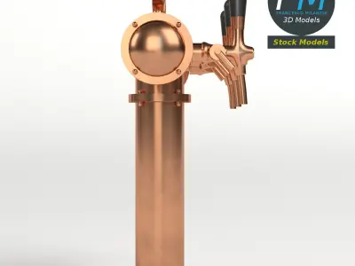 Triple beer tap 3D model