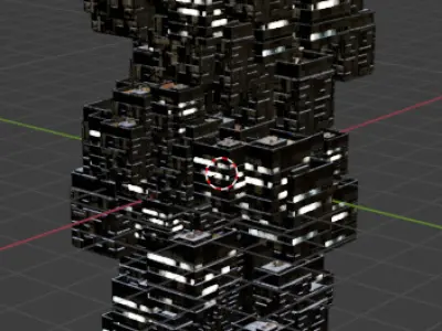 Sci fi night city building 4 Low-poly 3D model