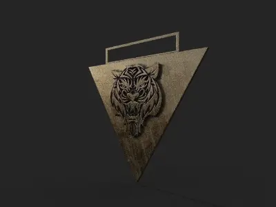 tiger pendant 3D printing model Low-poly 3D model