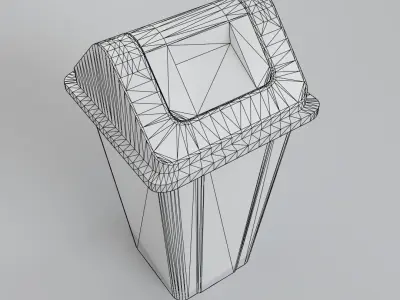 Swing Dustbin Low-poly 3D model