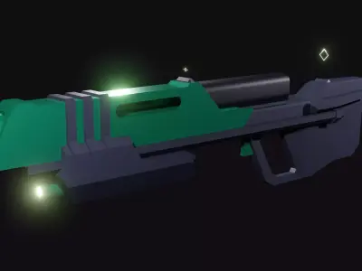 Sci-Fi Energy Rifle Low Poly Free low-poly 3D model