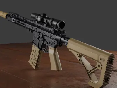 AR 15 SLR Low-poly 3D model purchase