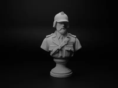 Anti-Tank Soldier Bust Chess 3D print model purchase