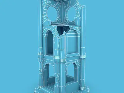 Medieval Building 53 Ruins Low-poly 3D model