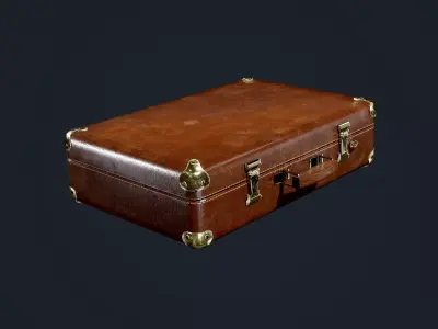 Suitcase Luggage Travel Briefcase Low-poly 3D model