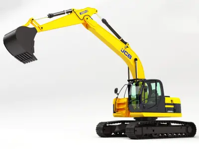 Excavator  JCB-JZ255 Rigged 3d model high detailed 3D model