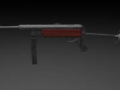 German machine gun Low-poly 3D model