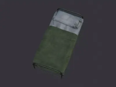US Army Barracks Bed for Interior Scenes Low-poly 3D model
