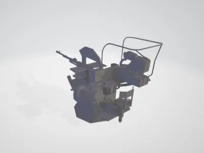 ITALIAN AA GUN WW2 Low-poly 3D model