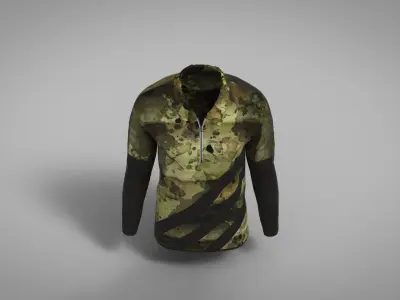 Military Outfit - T-shirt Low-poly 3D model 21
