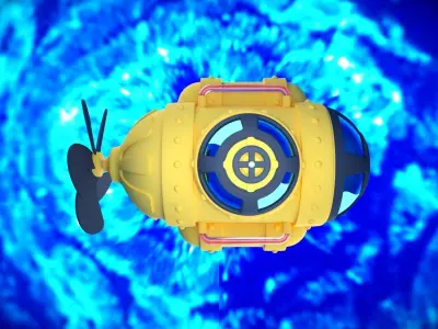 Cartoon Submarine 3D model