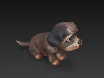 Dog Realistic 3D Model Basic - Low Poly Realistic Low-poly 3D model 4