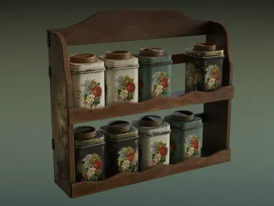 Old Spice Rack Low-poly 3D model