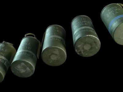 M18 and M83 Smoke Grenades Low-poly 3D model