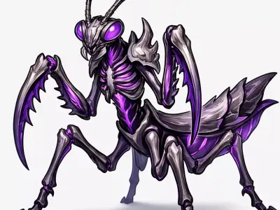 Aether-Forged Void-Mantis - Premium 3D Printable Sci-Fi Boss 3D print model