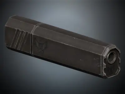 Silencer Handgun Suppressor  Low-poly 3D model