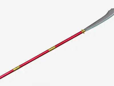 Japanese Spear Naginata Yari 4 colors 3D model