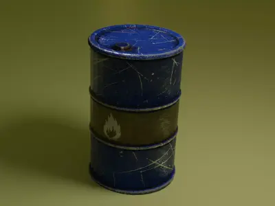 Barrel for game Low-poly 3D model