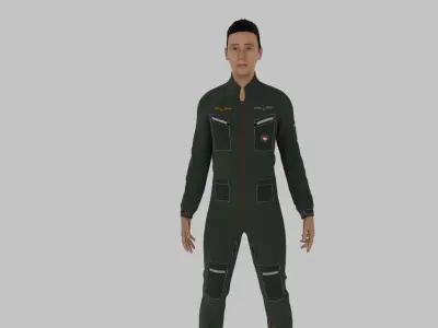 Fighter Pilot Low-poly 3D model