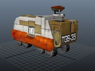 Armoured Truck Low-poly 3D model