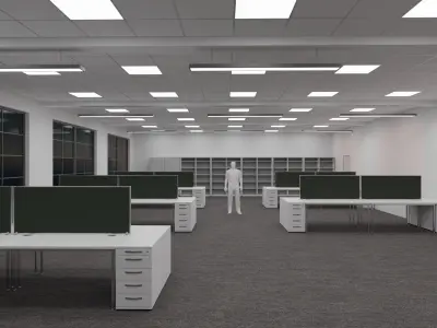 Office Space Interior 3 Low-poly 3D model