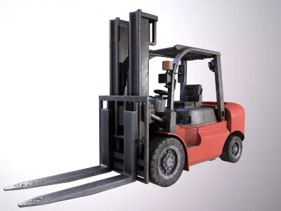 Forklift - Game ready model Low-poly 3D model