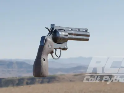 Low Poly Revolver Low-poly 3D model purchase
