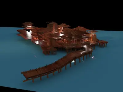 Chinese ancient  palace  3D model