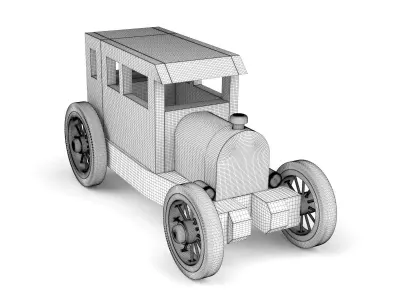 Wooden toy car 47 3D model