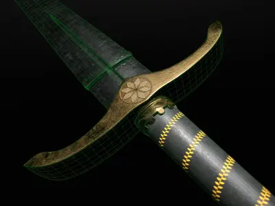 Medieval Sword Low-poly 3D model