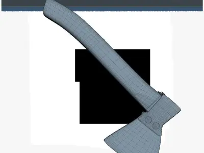 Hatchet Low Poly axe with wooden handle Low-poly 3D model