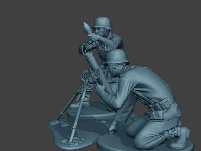 German soldiers ww2 Granatwerfer G5 3D print model